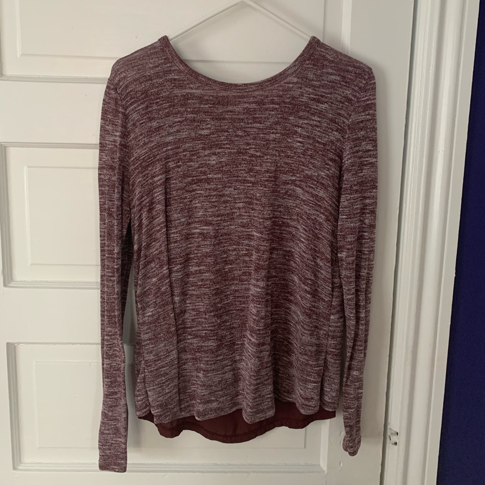 Maroon top with sheer back